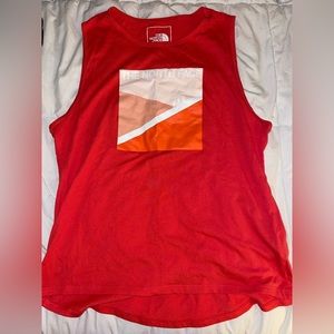 Red The North Face tank top